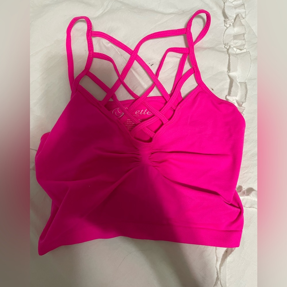 pink strappy top